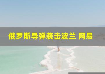 俄罗斯导弹袭击波兰 网易